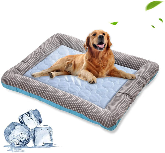 Pet Cooling Pad Bed for Dogs, Cats, Puppies, Kittens, Cool Mat, Pet Blanket, Ice Silk Material Soft for Summer Sleeping Pink Blue Breathable